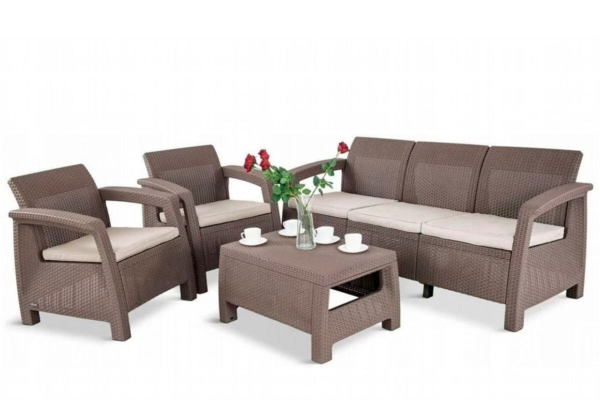 Комплект мебели Corfu Triple Set, капучино — изображение 2