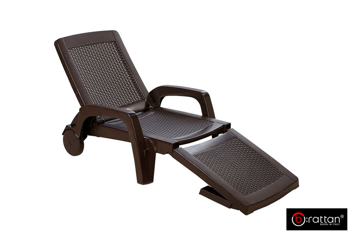 Шезлонг B:rattan MIAMI складной, коричневый (дисконт) — изображение 4