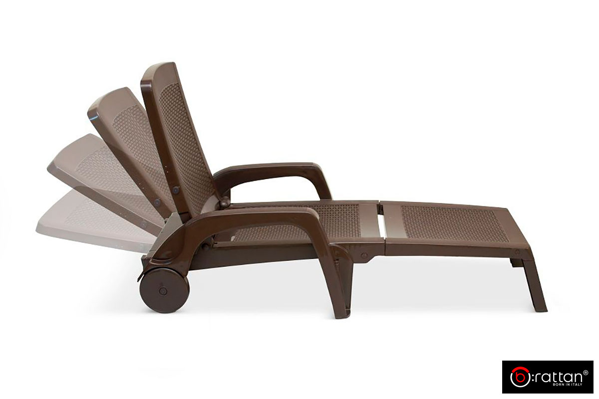 Шезлонг B:rattan MIAMI складной, коричневый (дисконт) — изображение 5