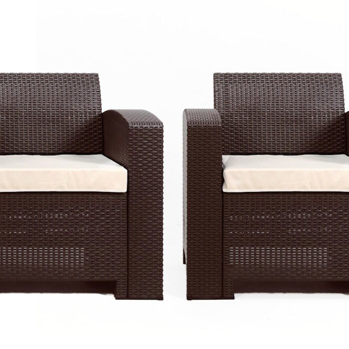 Rattan premium, комплект из 2-х кресел в цвете венге с подушками