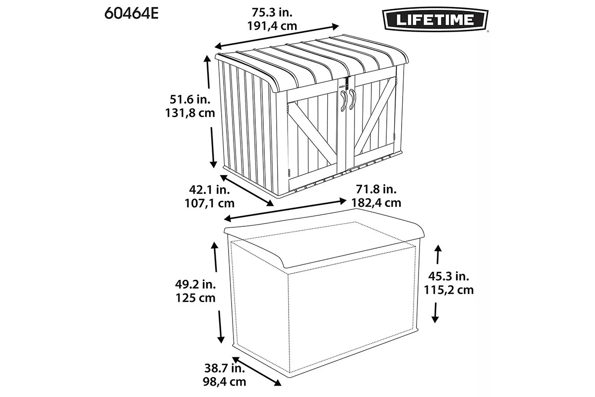 Ящик-шкаф пластиковый LIFETIME,191,4*107,1*131,8см, 2123л — изображение 2